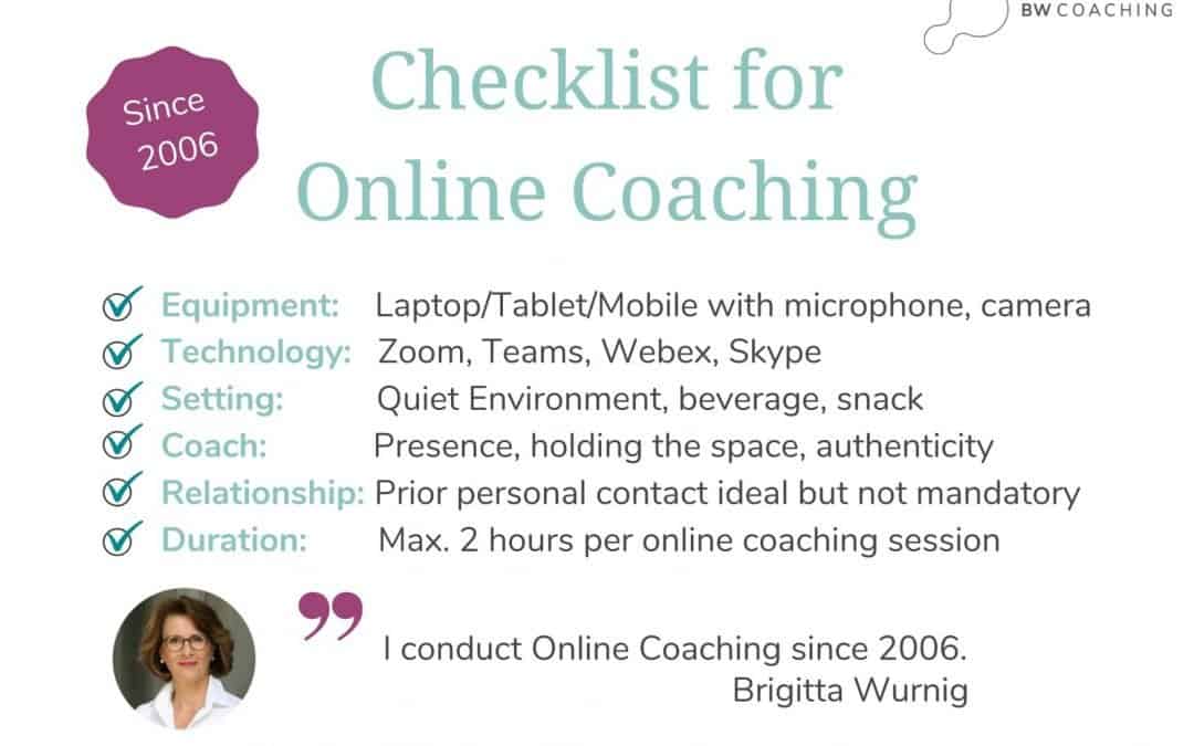 Checklist: Coaching online